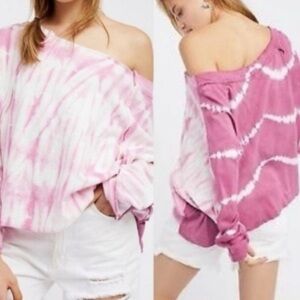 Free People Pink/Purple Tie-Dye Top